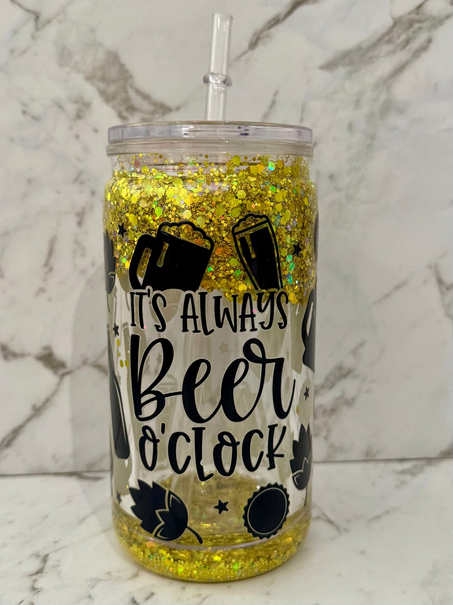 Beer O’Clock Glitter Tumbler