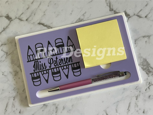 Sticky note and pen organiser