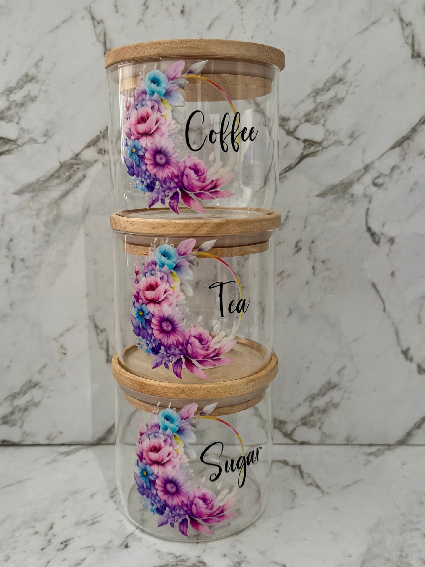 Pastel Flower Canister Set