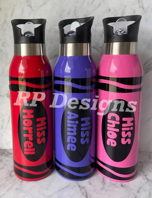 Double Wall Crayon Drink Bottles