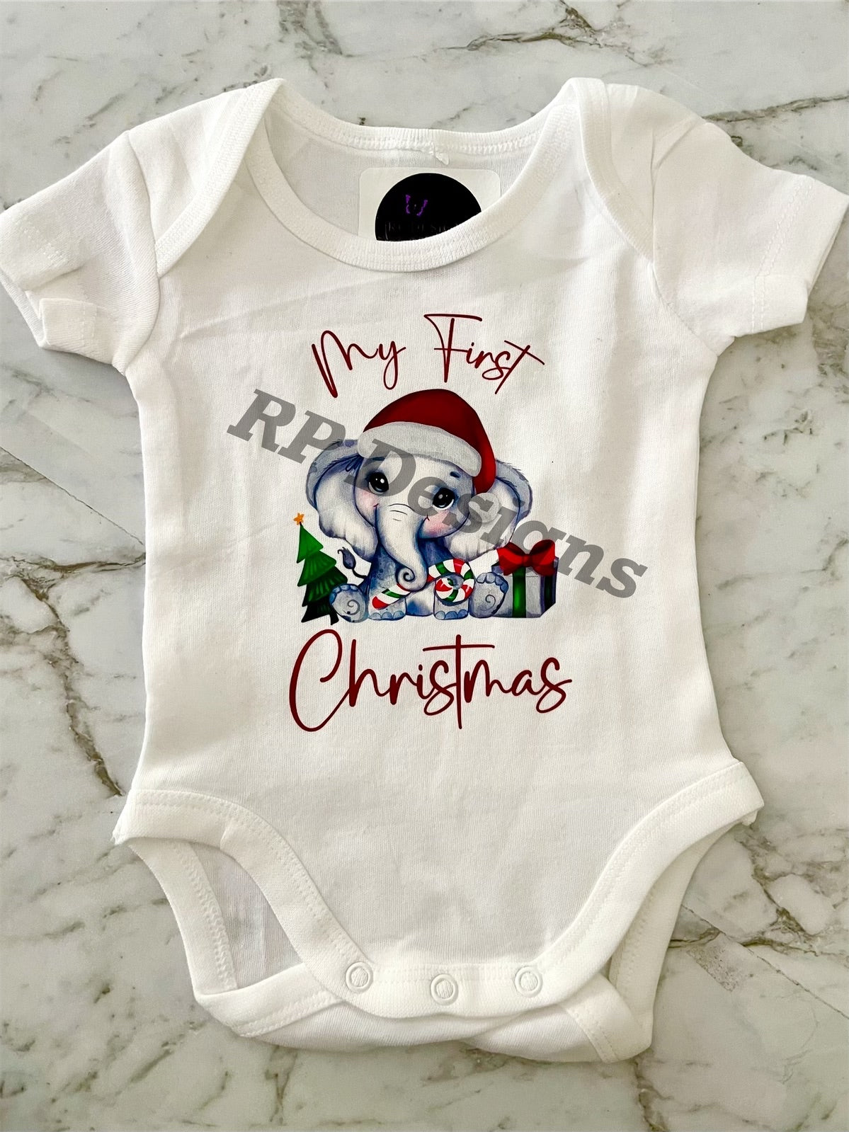 My First Christmas Onesie Elephant