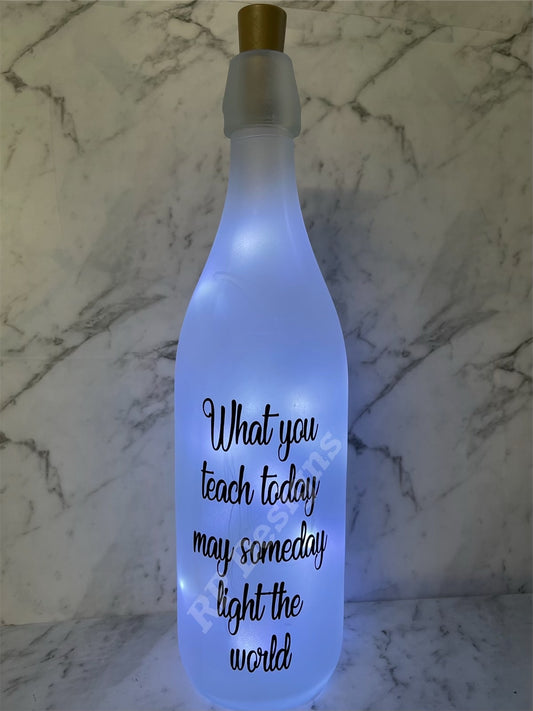 Teacher light up wine bottle