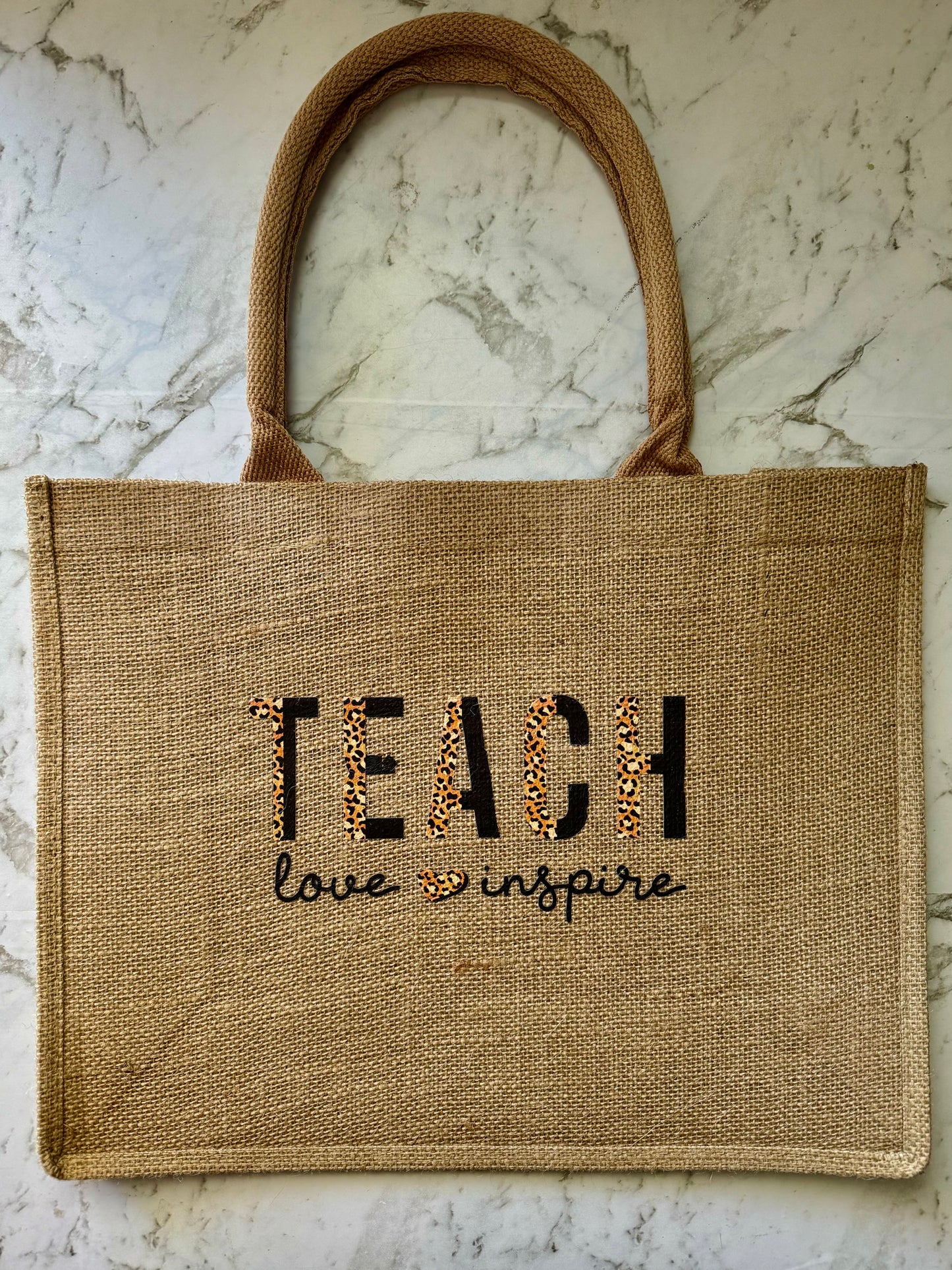 Teacher Burlap Tote Bags