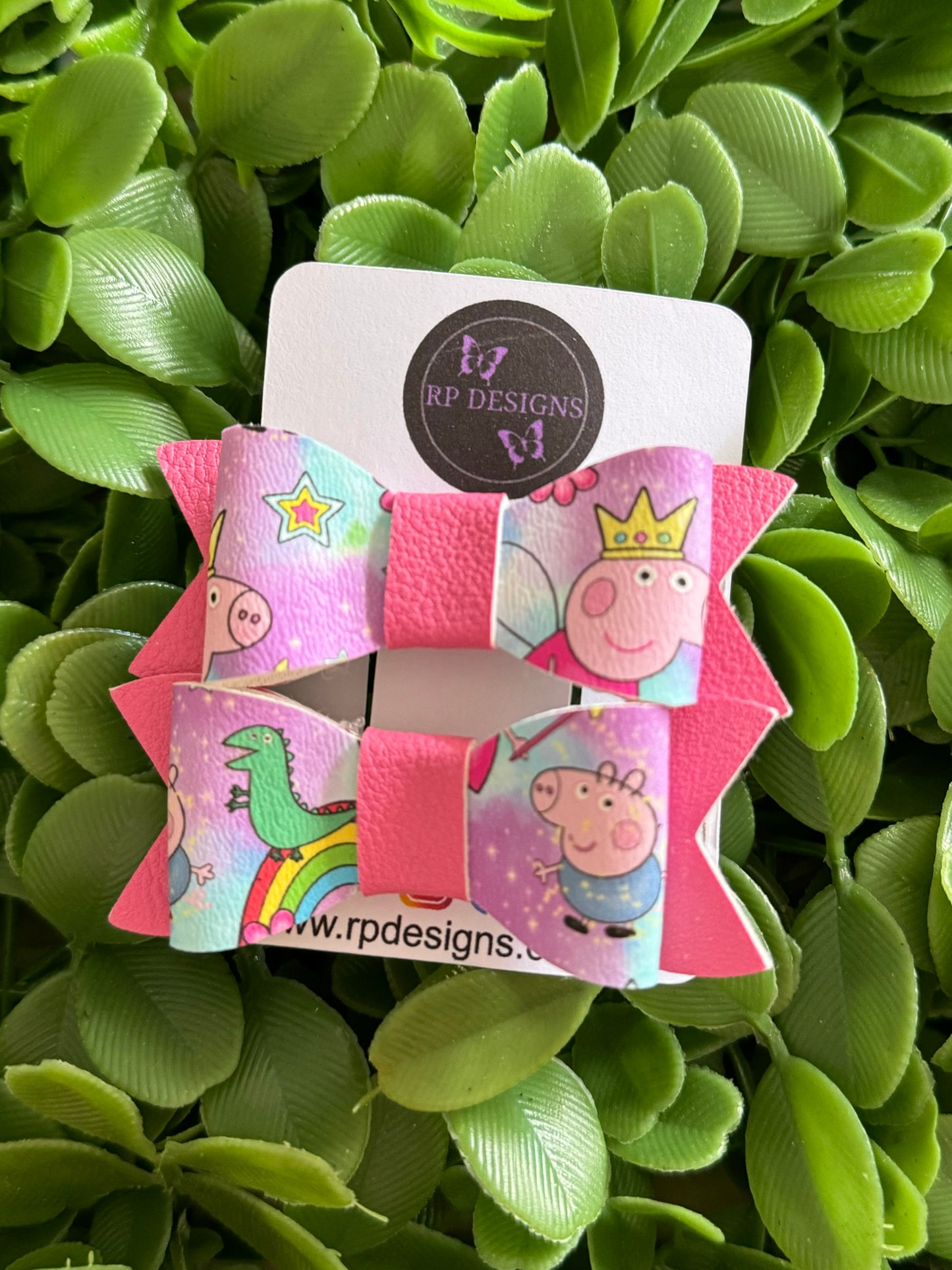 Rainbow Peppa Bow Set