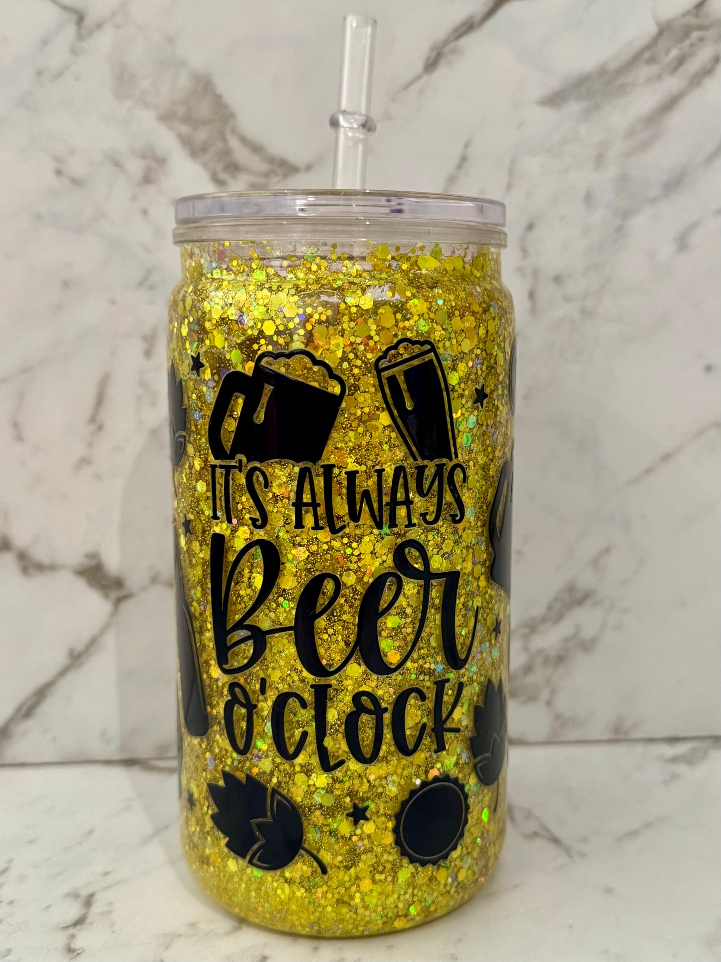 Beer O’Clock Glitter Tumbler