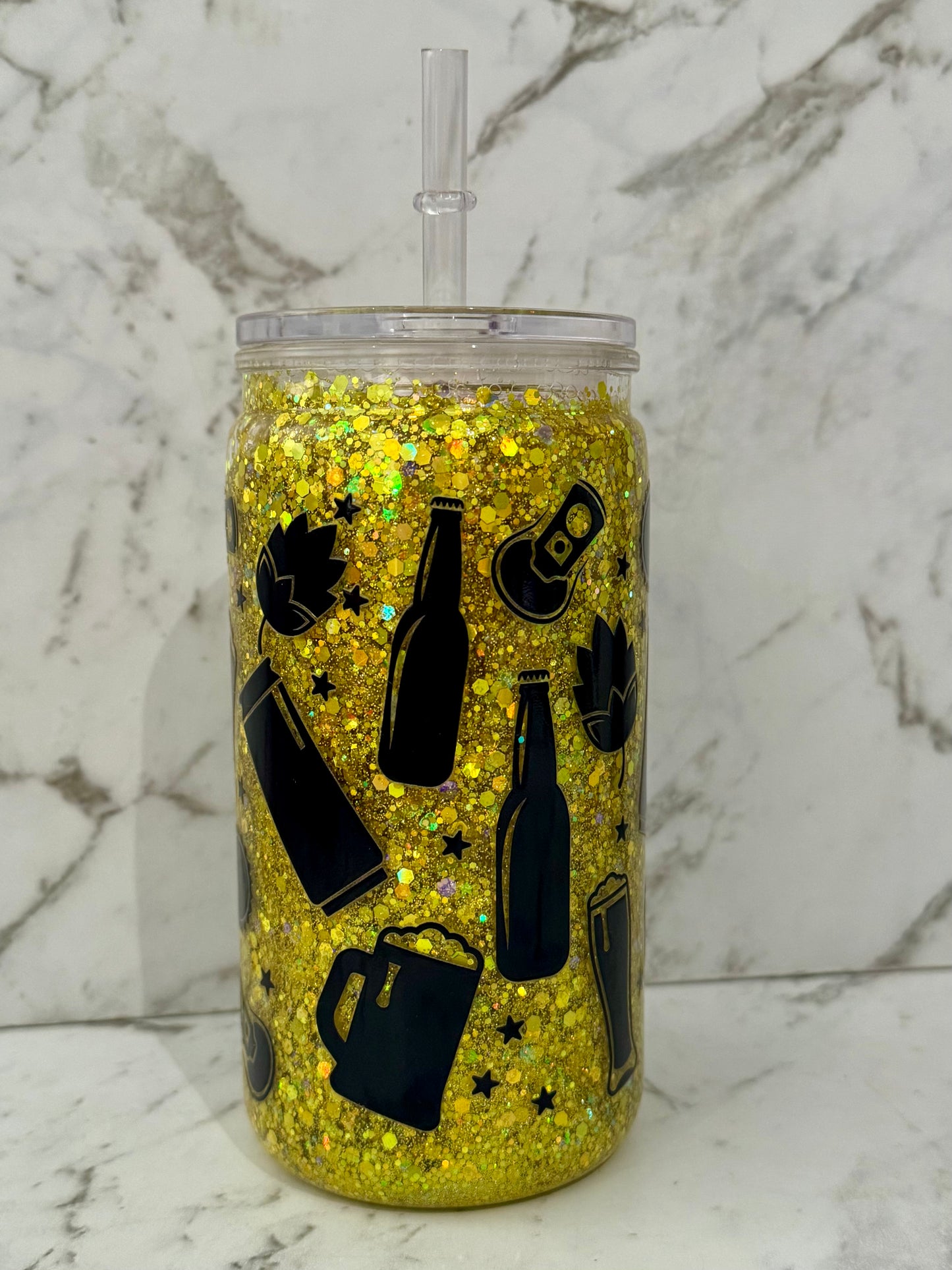 Beer O’Clock Glitter Tumbler