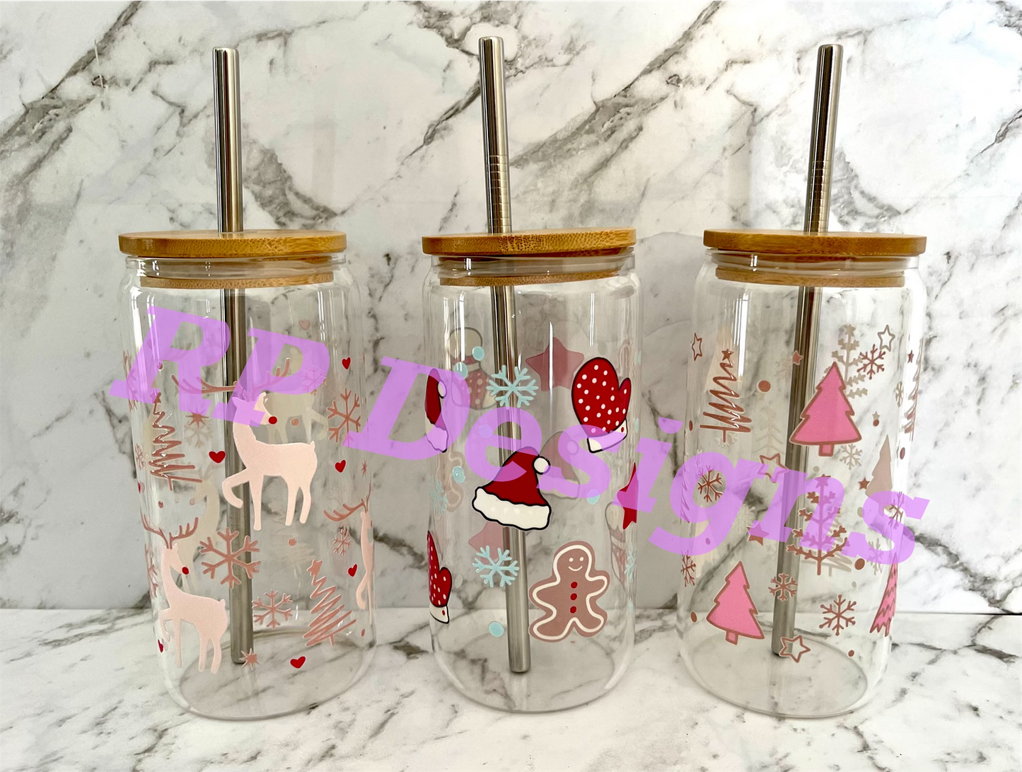 Christmas Glass Can Tumbler