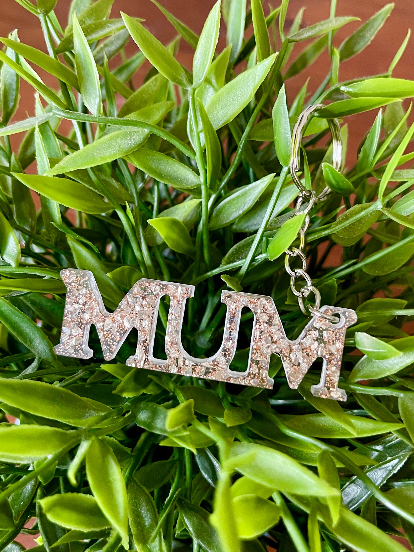 Mum Keyring GOLD ROCK