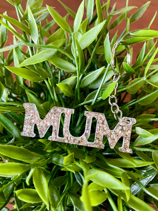 Mum Keyring GOLD ROCK