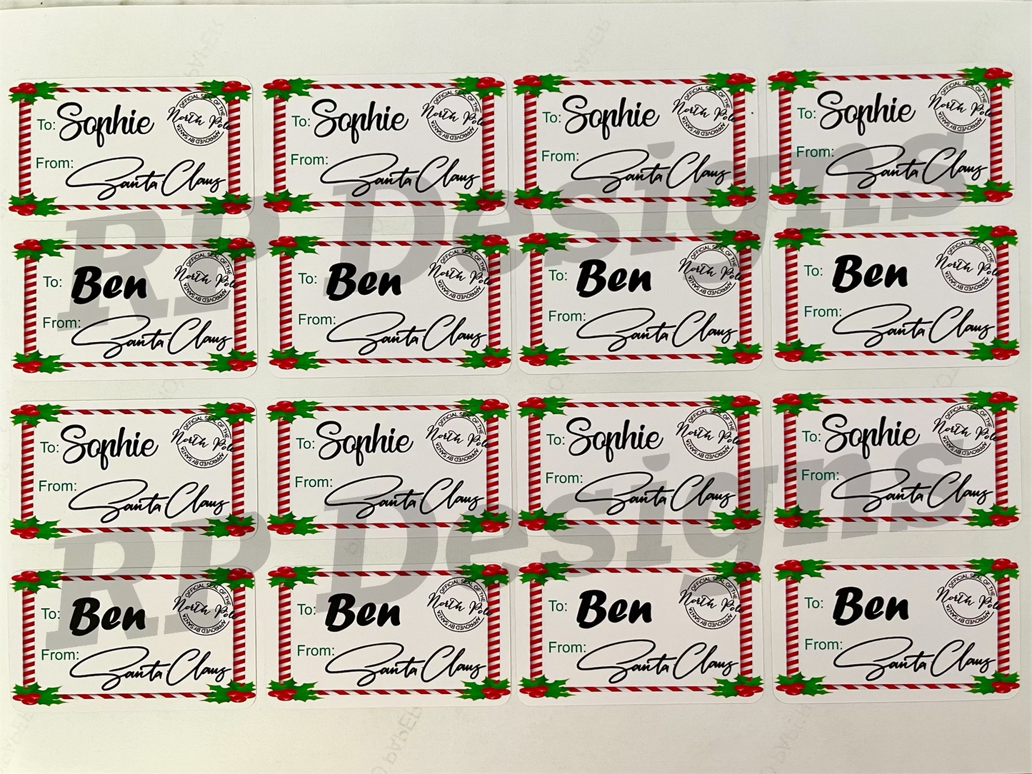 Santa Sticker Labels