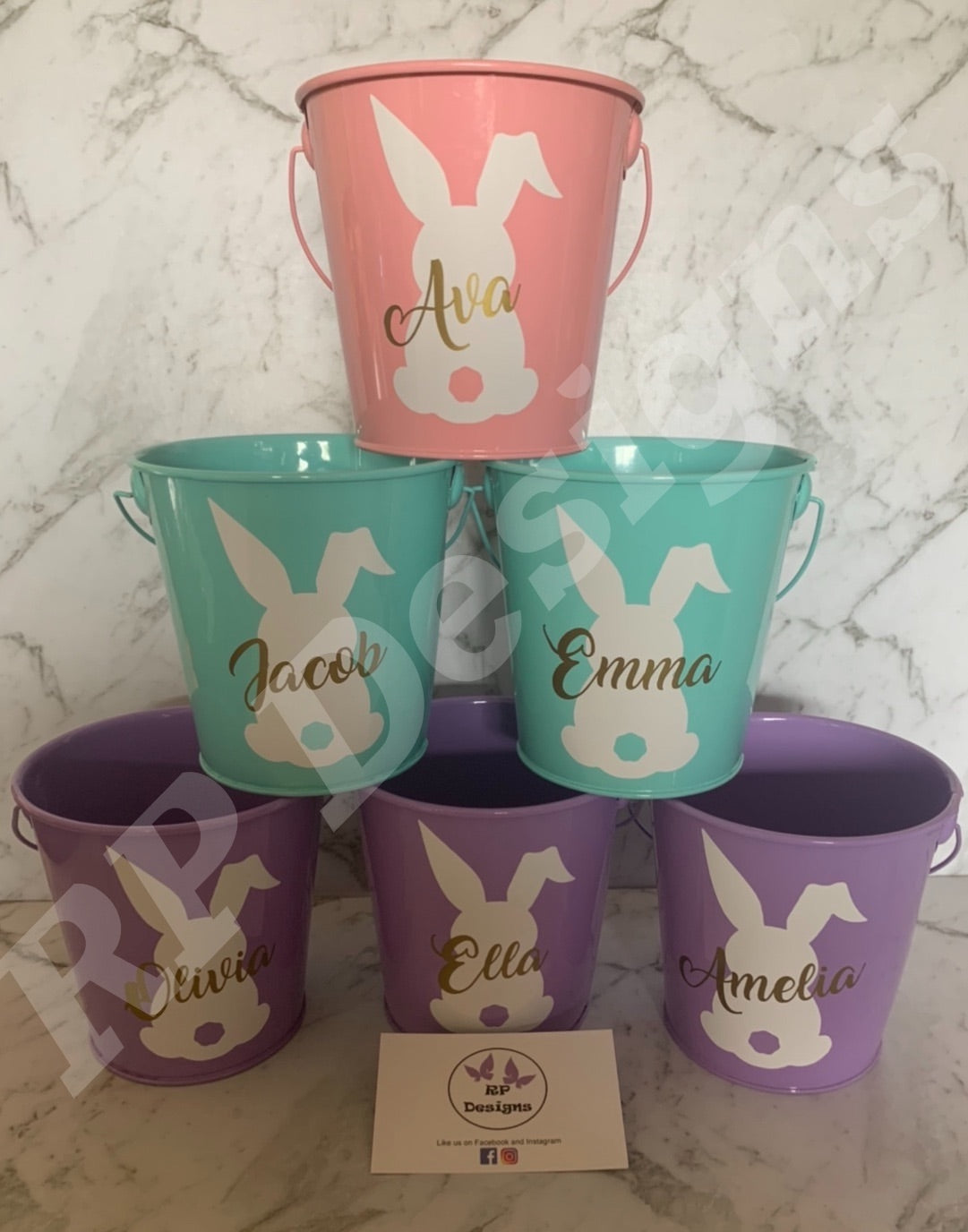 Personalised Metal Easter Bucket