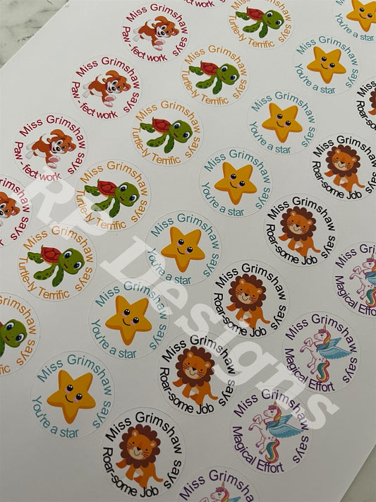 Personalised teacher stickers